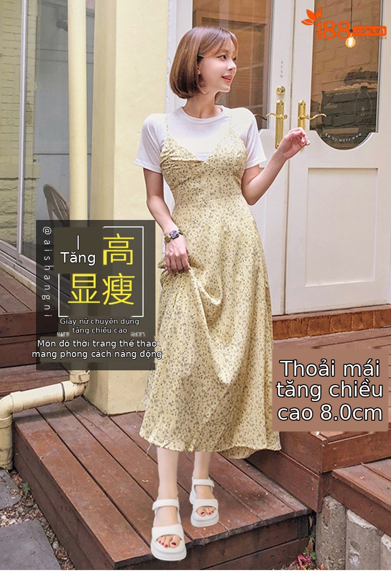 Dép sandal nữ đế dày quai chữ V mùa hè 2026 phong cách thể thao đa năng — M2589 màu trắng, M2589 màu be, M2589 màu đen chi tiết 1