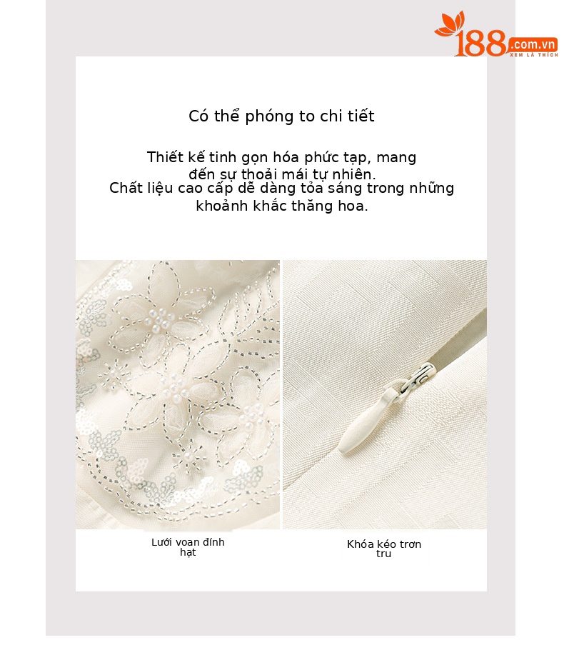 Váy đầm maxi nữ thắt eo đính cườm kiểu Pháp lãng mạn — Màu hồng chi tiết 6
