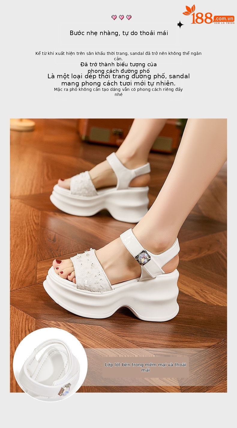 Dép sandal nữ quai chữ V đế TPU mềm mại — Trắng, Hồng, Đen chi tiết 5
