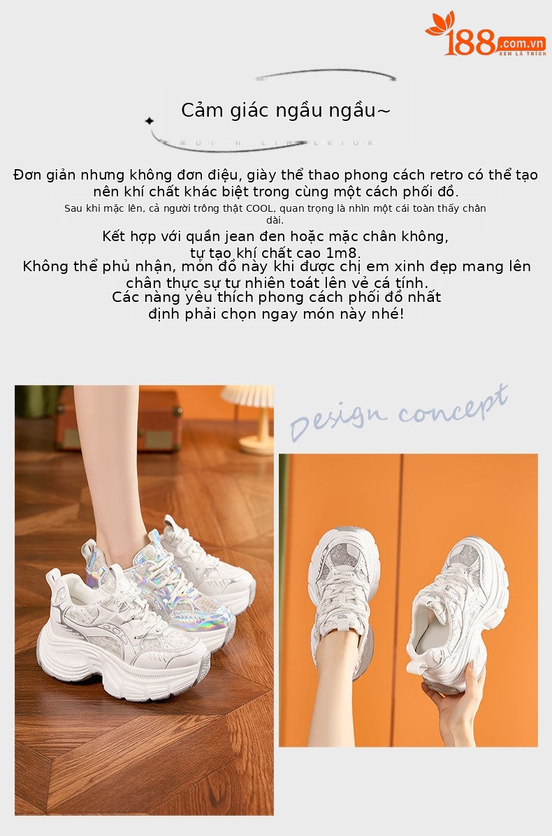 Dép sandal nữ quai chữ V đơn giản, đế wedge cao 8 cm, mũi tròn — Bạc, Trắng chi tiết 4