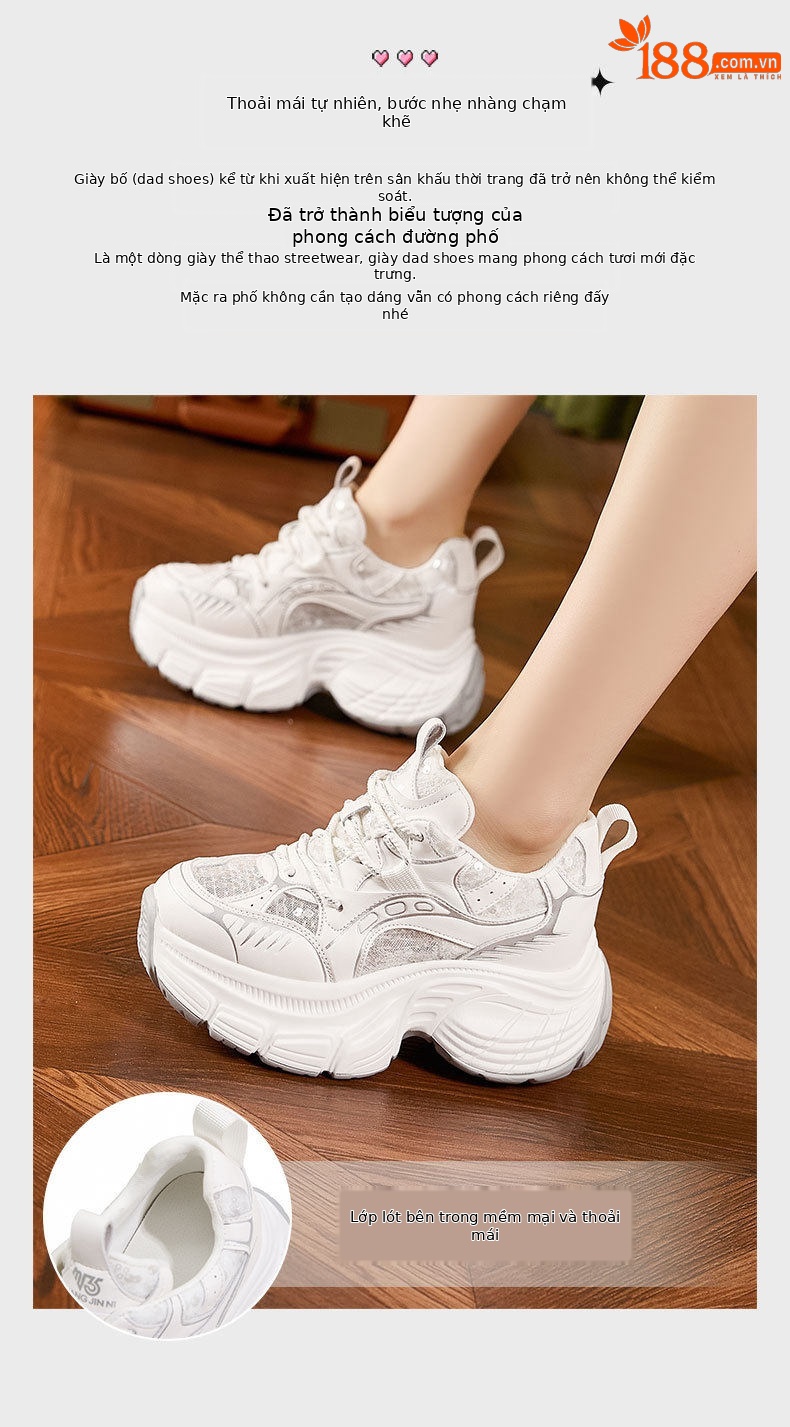 Dép sandal nữ quai chữ V đơn giản, đế wedge cao 8 cm, mũi tròn — Bạc, Trắng chi tiết 5