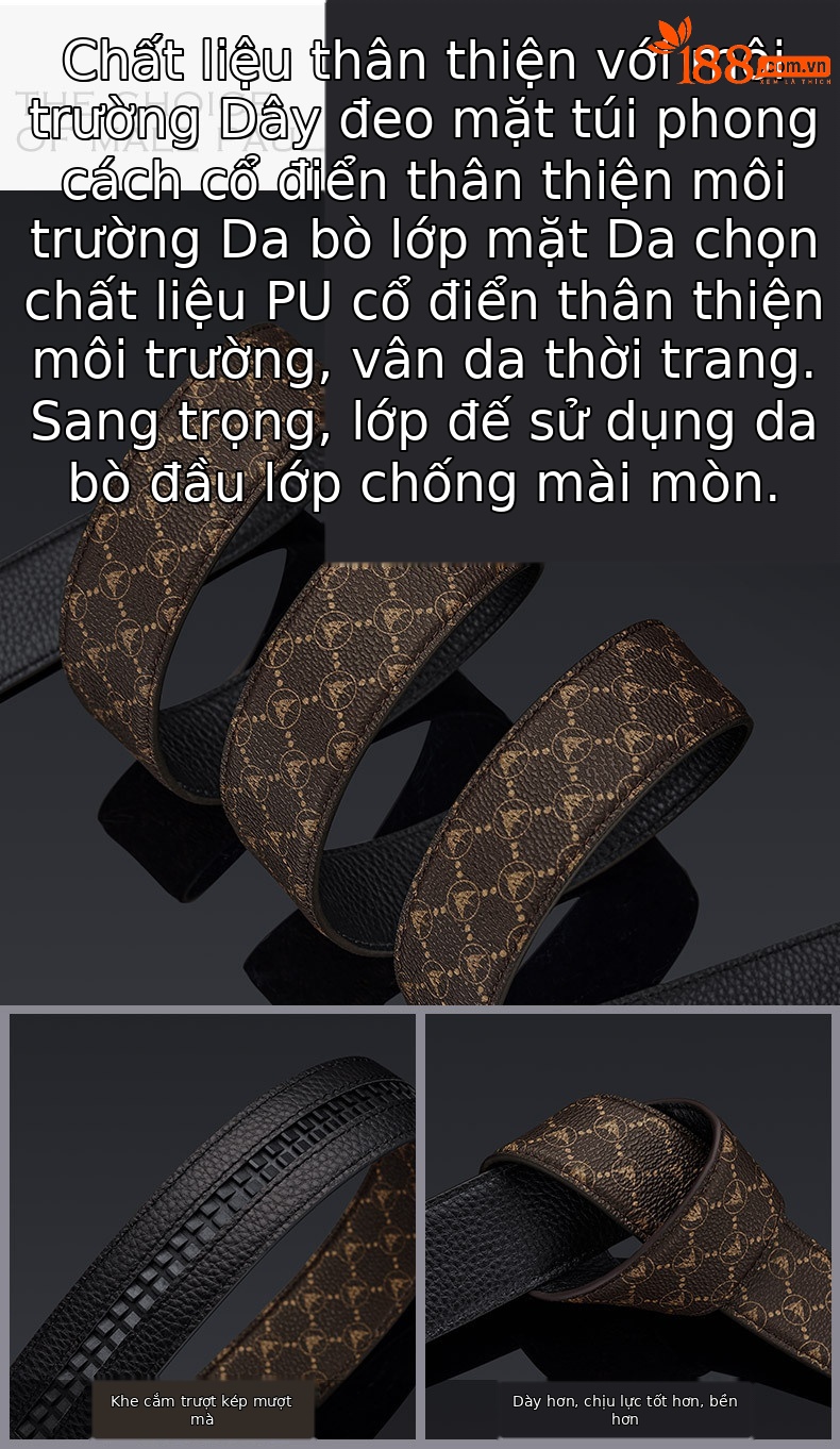 Thắt lưng nam da PVC mặt hợp kim cao cấp phong cách doanh nhân — 120cm, 130cm, 110cm, 125cm chi tiết 10