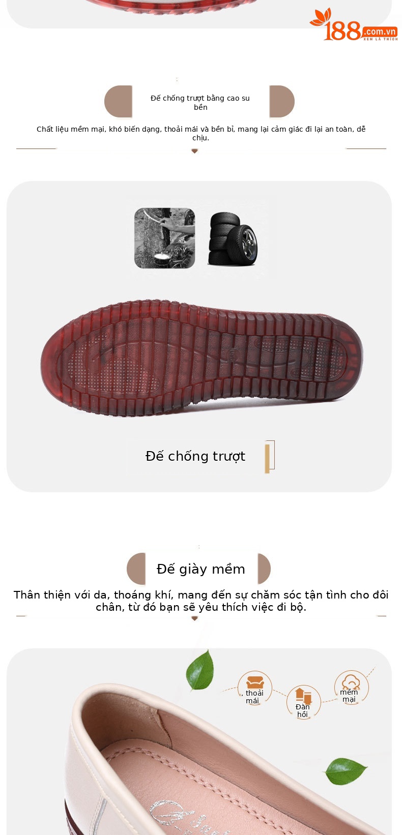Dép sandal nữ xỏ ngón đế bệt da thật mềm, lỗ thoáng khí mùa hè — Màu đen chi tiết 6
