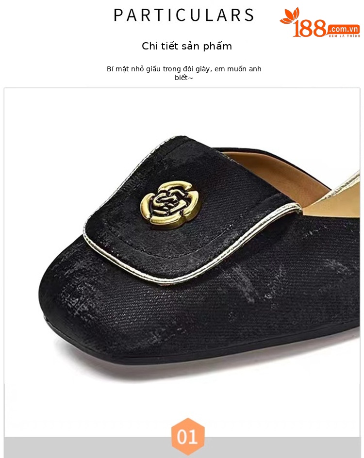 Sandal nữ da thật quai ngang gót vuông cao 6 cm kiểu mới mùa hè — Màu be chi tiết 7