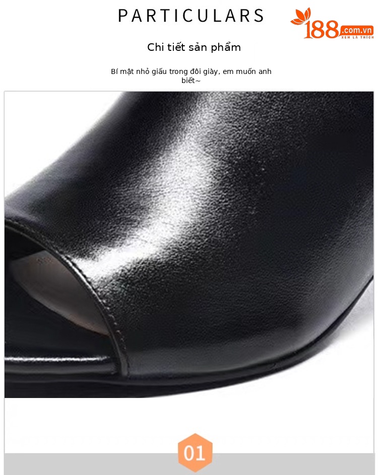 Sandal nữ quai ngang da mềm mũi hở gót vuông phong cách La Mã — Màu be chi tiết 7