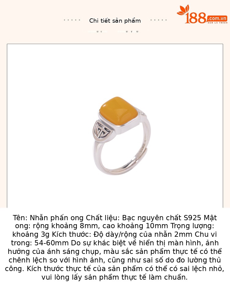 Nhẫn bạc S925 hình hươu khắc họa tiết sáp ong cổ điển phong cách hoang dã — Mở một size chi tiết 3