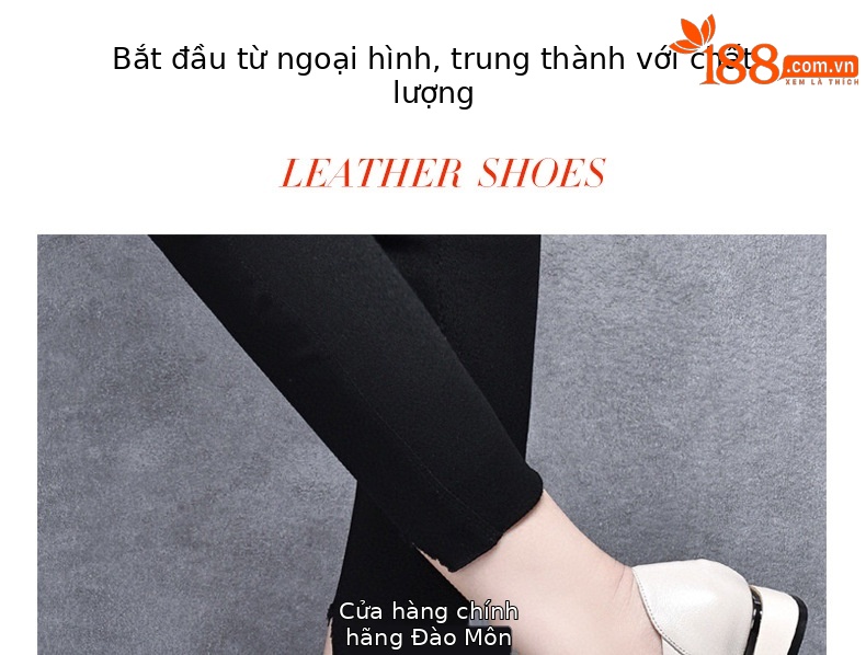 Giày lười nữ mũi nhọn đế bằng da thật mềm, phong cách bà ngoại, đi mùa xuân thu — Màu đen chi tiết 1
