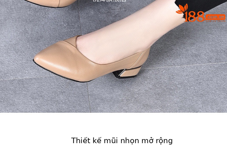 Giày lười nữ mũi nhọn đế bằng da thật mềm, phong cách bà ngoại, đi mùa xuân thu — Màu đen chi tiết 7