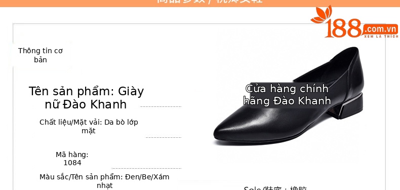 Giày lười nữ mũi nhọn đế bằng da thật mềm, phong cách bà ngoại, đi mùa xuân thu — Màu đen chi tiết 10