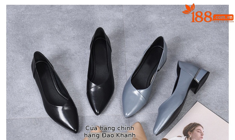 Giày lười nữ mũi nhọn đế bằng da thật mềm, phong cách bà ngoại, đi mùa xuân thu — Màu đen chi tiết 30