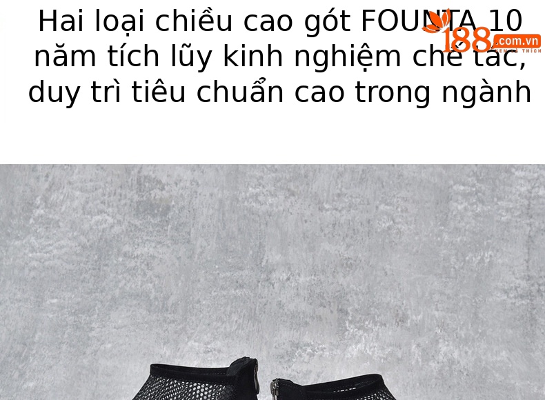 Sandal cao cổ nữ da thật mũi tròn gót dày 2.5 cm kiểu La Mã khoét lỗ lưới thoáng khí — Chiều cao gót 2.5 cm chi tiết 8