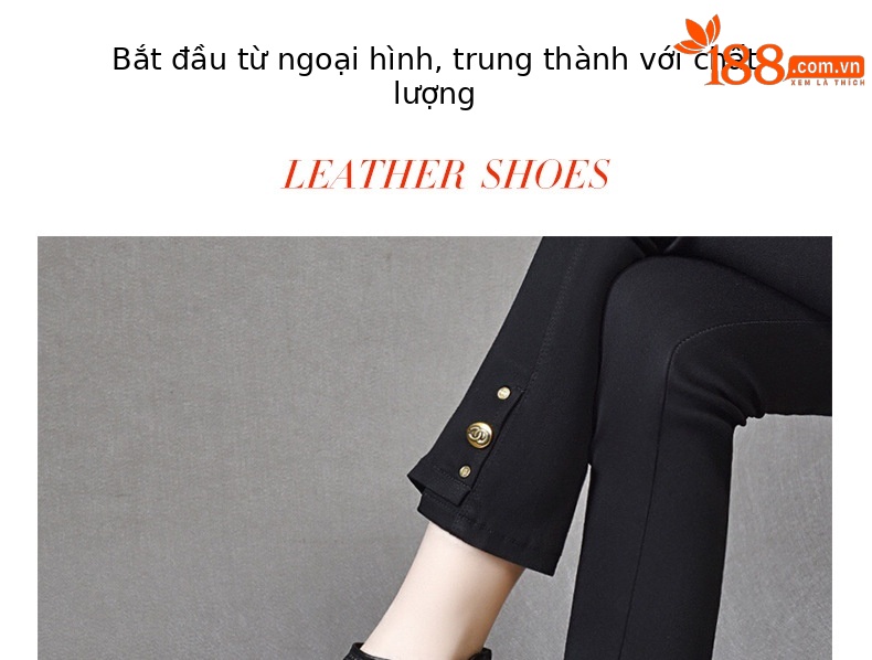 Giày boot ngắn lưới da thật mũi tròn gót dày thoáng khí — Màu đen da cừu chi tiết 1