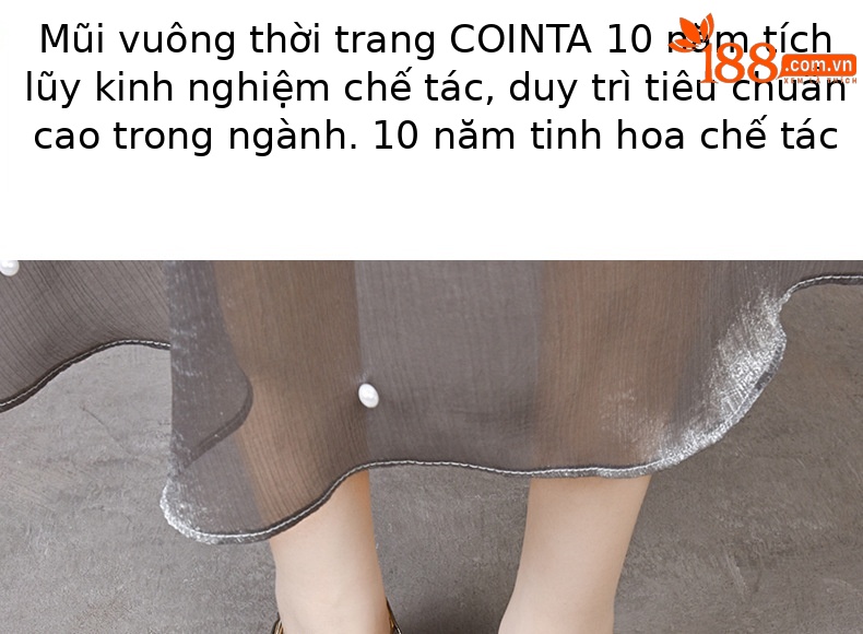 Sandal da thật mũi kín gót thấp đế mềm mũi vuông phong cách Pháp — Màu nâu chi tiết 8