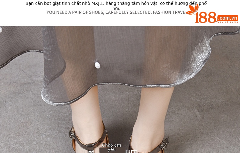 Sandal da thật mũi kín gót thấp đế mềm mũi vuông phong cách Pháp — Màu nâu chi tiết 20