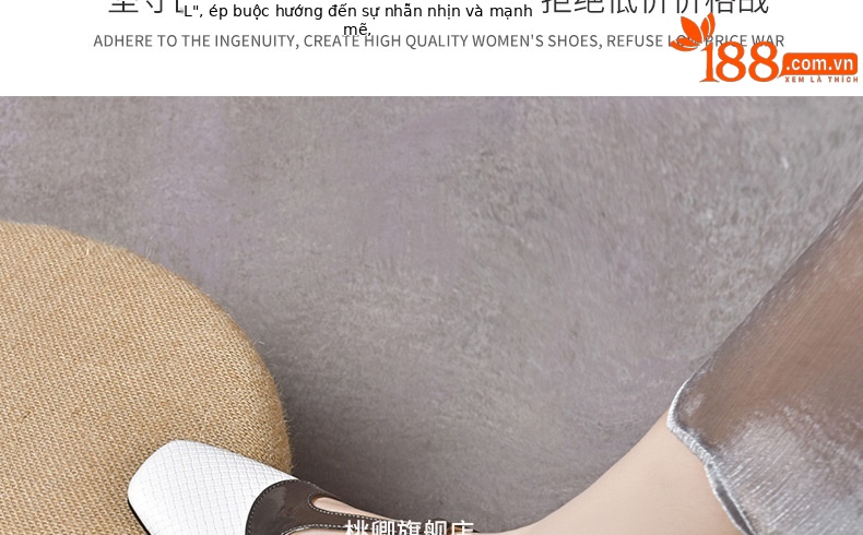 Sandal da thật mũi kín gót thấp đế mềm mũi vuông phong cách Pháp — Màu nâu chi tiết 29
