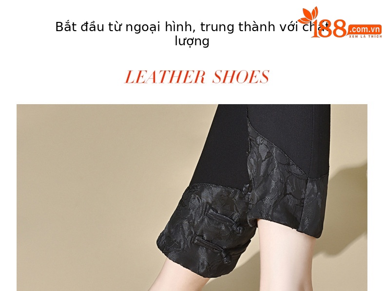 Sandal nữ da thật mũi kín gót dày phong cách Trung Quốc — Màu đen chi tiết 1