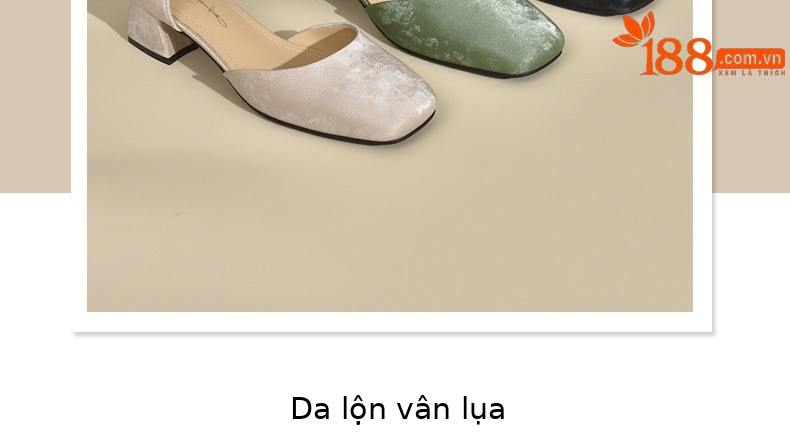 Sandal nữ da thật mũi kín gót dày phong cách Trung Quốc — Màu đen chi tiết 5