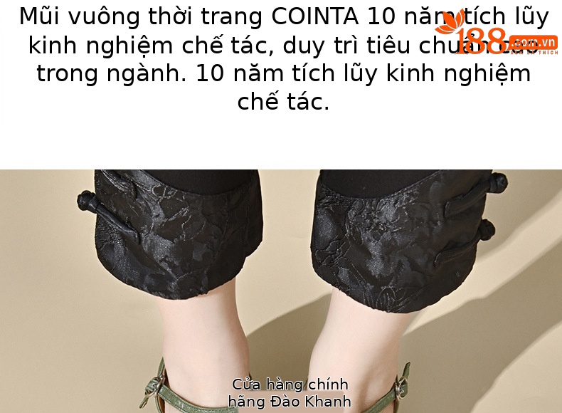 Sandal nữ da thật mũi kín gót dày phong cách Trung Quốc — Màu đen chi tiết 8