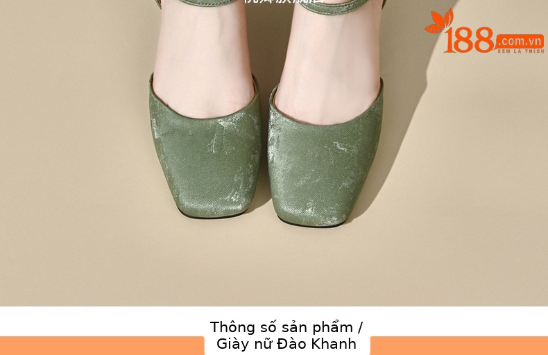 Sandal nữ da thật mũi kín gót dày phong cách Trung Quốc — Màu đen chi tiết 9