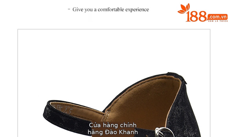 Sandal nữ da thật mũi kín gót dày phong cách Trung Quốc — Màu đen chi tiết 14
