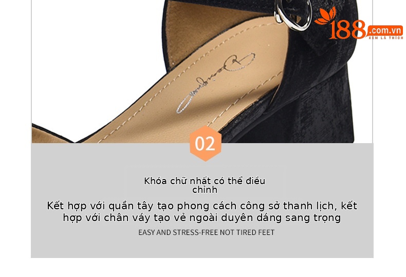Sandal nữ da thật mũi kín gót dày phong cách Trung Quốc — Màu đen chi tiết 15