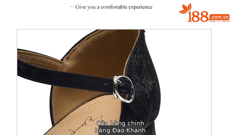 Sandal nữ da thật mũi kín gót dày phong cách Trung Quốc — Màu đen chi tiết 16