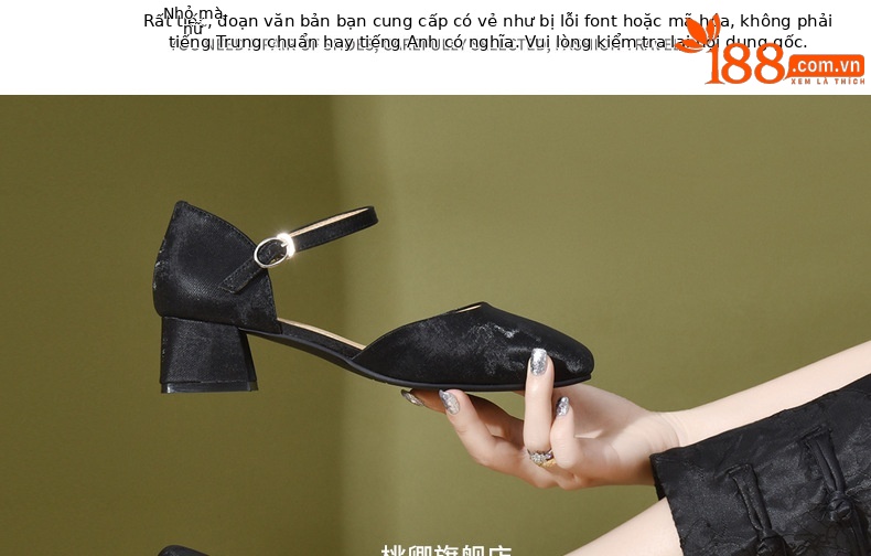 Sandal nữ da thật mũi kín gót dày phong cách Trung Quốc — Màu đen chi tiết 20