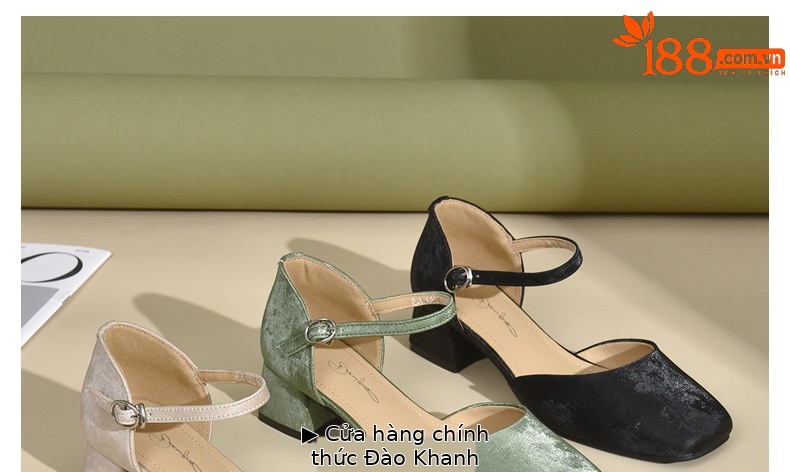 Sandal nữ da thật mũi kín gót dày phong cách Trung Quốc — Màu đen chi tiết 31
