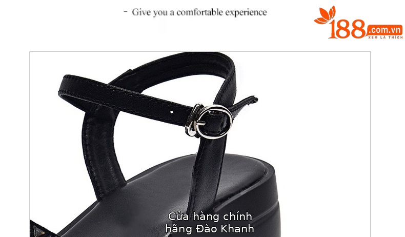 Dép đế xuồng nữ cao gót thoải mái, kiểu mới hè, da đen — Màu đen chi tiết 16