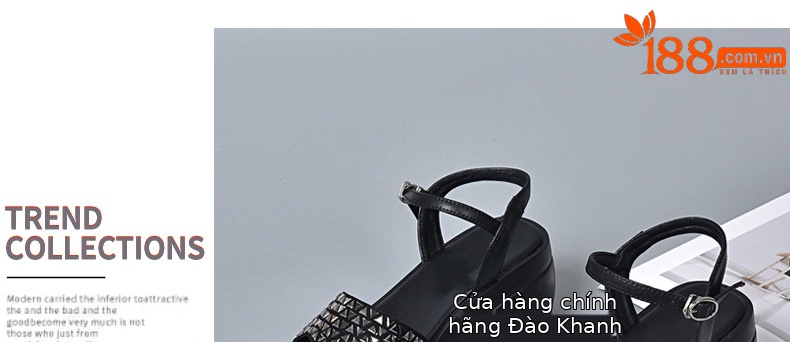 Dép đế xuồng nữ cao gót thoải mái, kiểu mới hè, da đen — Màu đen chi tiết 24