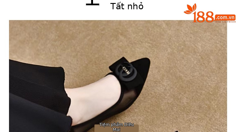 Giày sandal nữ mũi nhọn gót thấp 5 cm, da lưới thoáng khí, bít mũi hở gót — Chiều cao gót 5 cm chi tiết 18