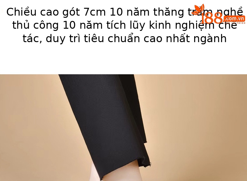 Giày mule nữ mũi nhọn chất liệu lưới thoáng khí, gót cao — Màu Sâm panh chi tiết 8