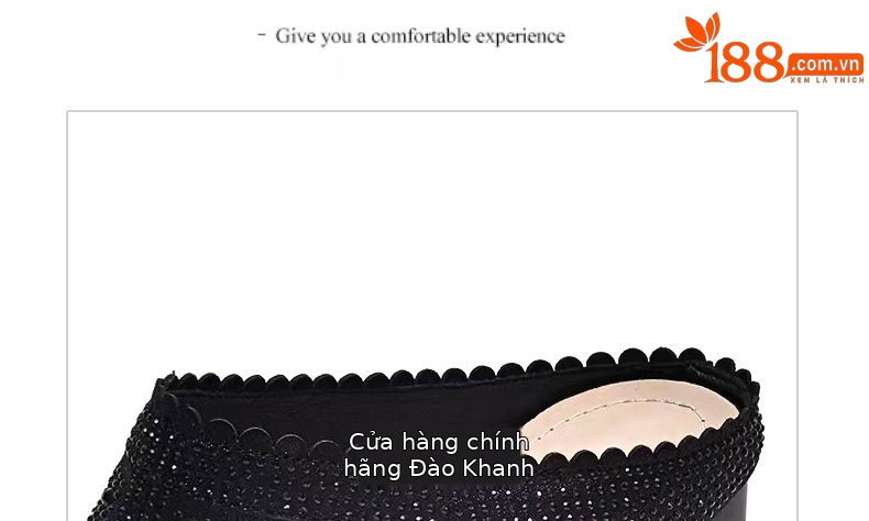 Giày mule nữ mũi nhọn chất liệu lưới thoáng khí, gót cao — Màu Sâm panh chi tiết 14
