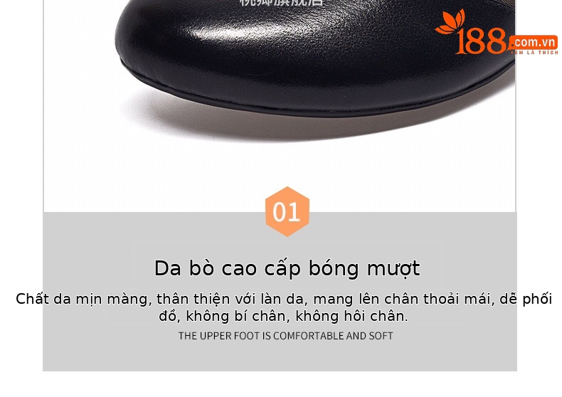 Sandal da bò lưới thoáng mũi tròn đế bệt cho nữ — Màu đen da bò chi tiết 13