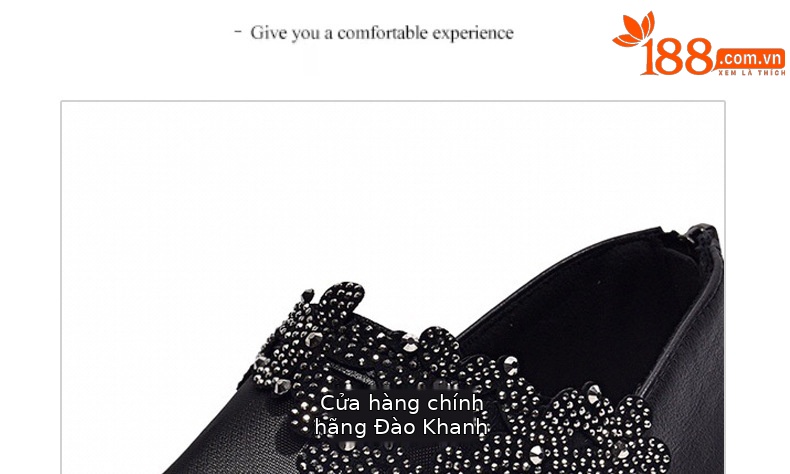 Sandal da bò lưới thoáng mũi tròn đế bệt cho nữ — Màu đen da bò chi tiết 14