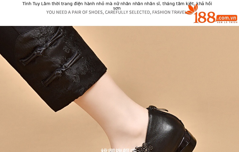 Sandal da bò lưới thoáng mũi tròn đế bệt cho nữ — Màu đen da bò chi tiết 20
