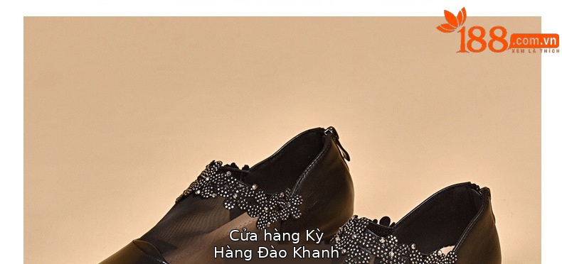 Sandal da bò lưới thoáng mũi tròn đế bệt cho nữ — Màu đen da bò chi tiết 22