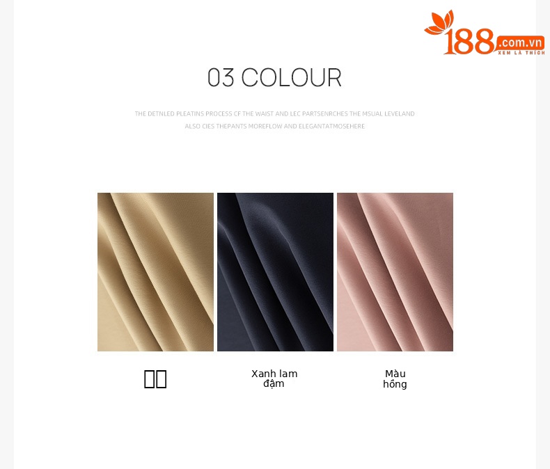 Quần culottes ống rộng chất Modal ủi phẳng dáng lưỡi liềm dài 9 phân — Màu xanh navy chi tiết 4