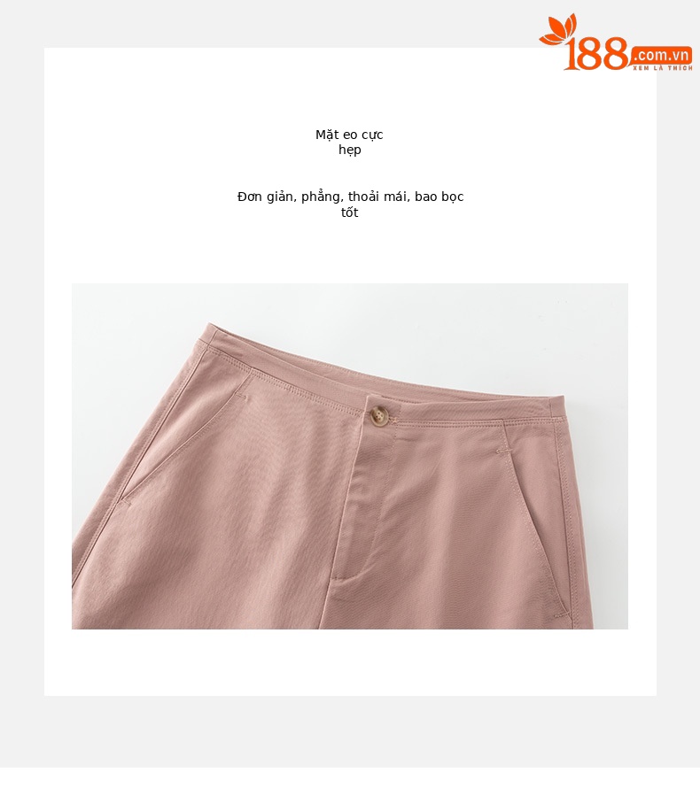 Quần culottes ống rộng chất Modal ủi phẳng dáng lưỡi liềm dài 9 phân — Màu xanh navy chi tiết 12