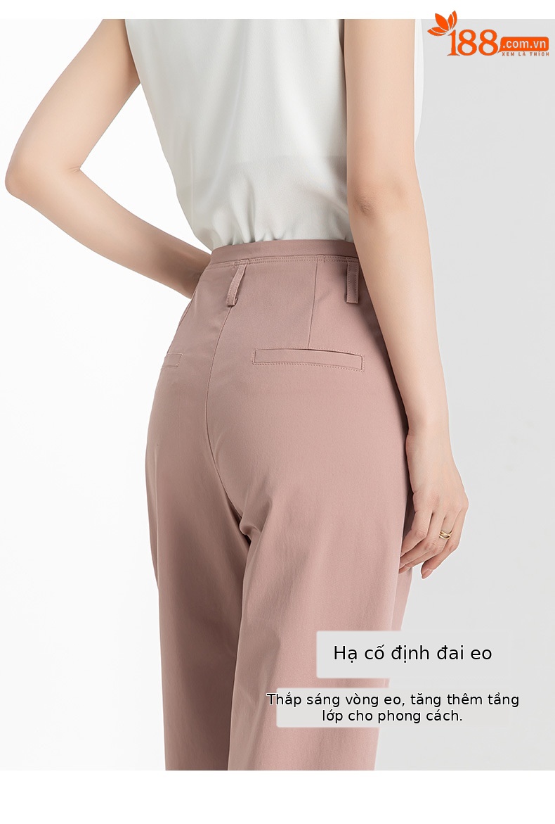 Quần culottes ống rộng chất Modal ủi phẳng dáng lưỡi liềm dài 9 phân — Màu xanh navy chi tiết 14