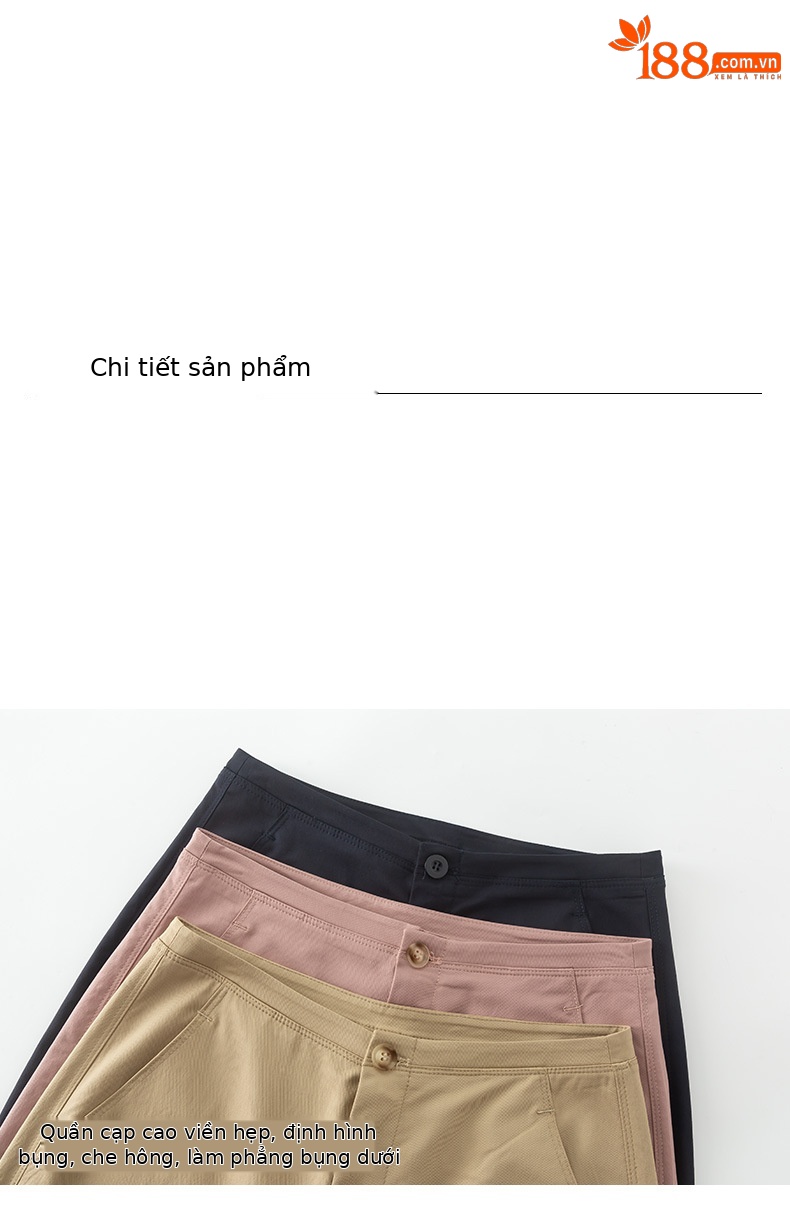 Quần culottes ống rộng chất Modal ủi phẳng dáng lưỡi liềm dài 9 phân — Màu xanh navy chi tiết 17