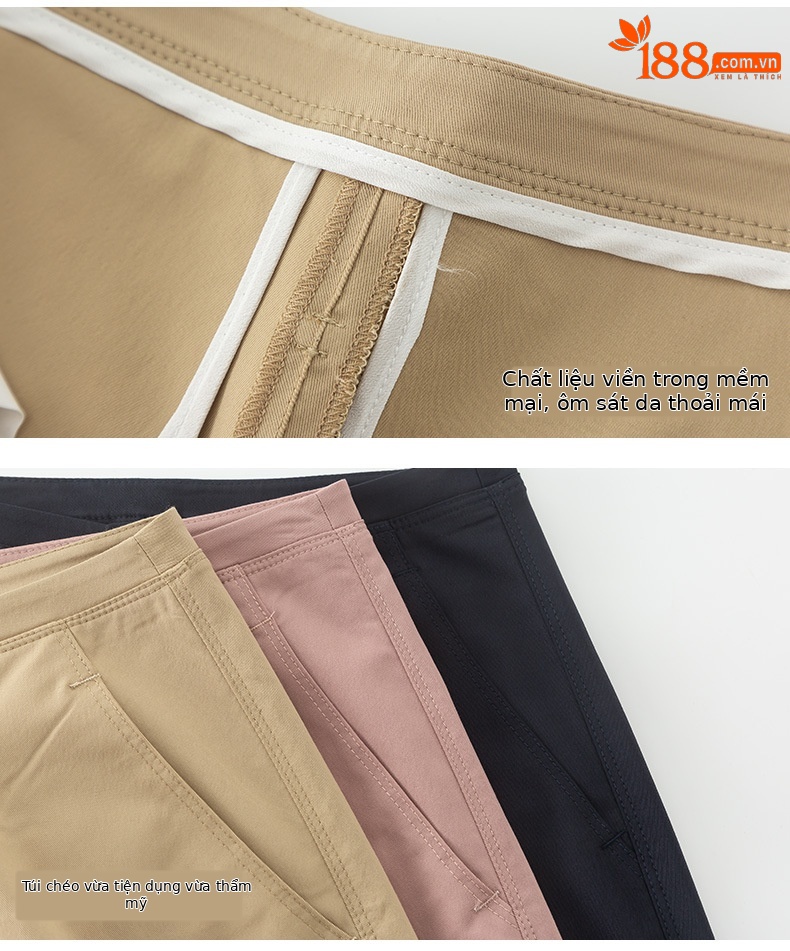 Quần culottes ống rộng chất Modal ủi phẳng dáng lưỡi liềm dài 9 phân — Màu xanh navy chi tiết 18