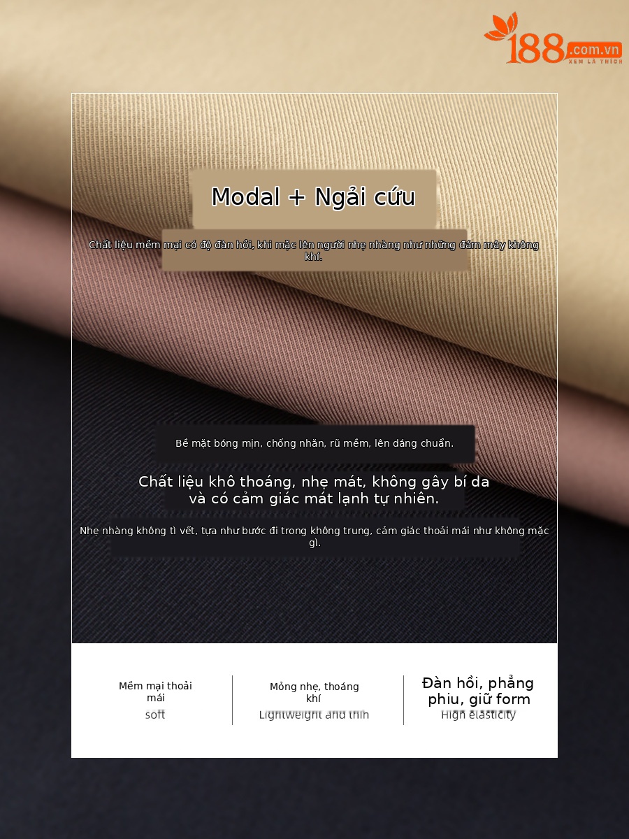 Quần culottes ống rộng chất Modal ủi phẳng dáng lưỡi liềm dài 9 phân — Màu xanh navy