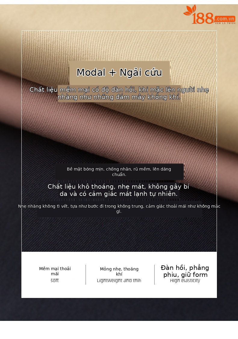 Quần culottes ống rộng chất Modal ủi phẳng dáng lưỡi liềm dài 9 phân — Màu xanh navy chi tiết 8