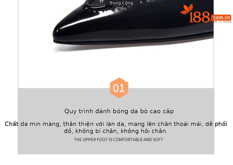 Giày sandal hở lưng nữ mũi nhọn gót thấp da mềm — Màu đen chi tiết 13