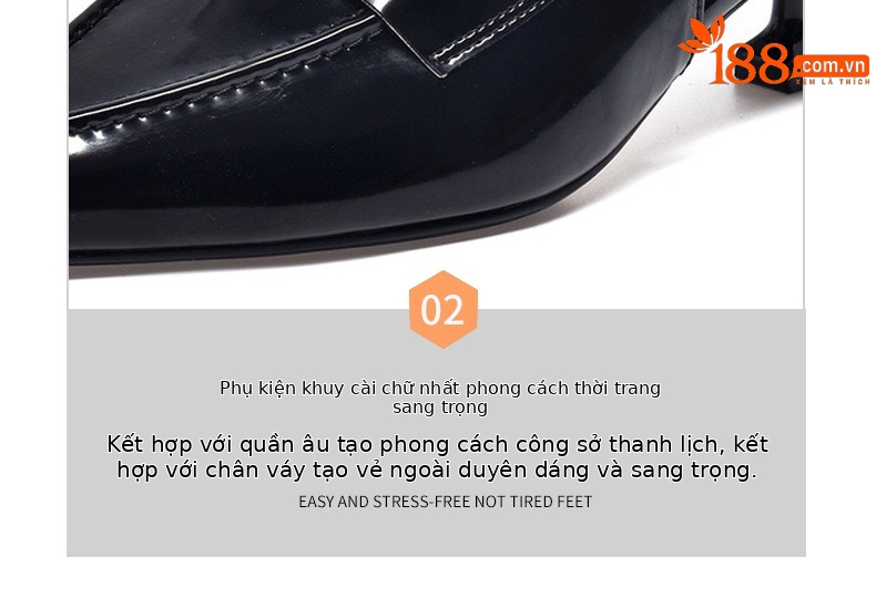 Giày sandal hở lưng nữ mũi nhọn gót thấp da mềm — Màu đen chi tiết 15