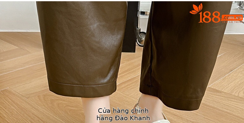 Giày sandal hở lưng nữ mũi nhọn gót thấp da mềm — Màu đen chi tiết 26