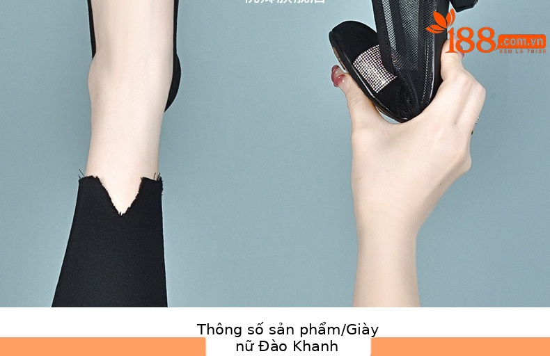 Giày sandal nữ da thật mũi tròn đế mềm gót thô 2.5 cm — Gót đen cao 2.5 cm chi tiết 9