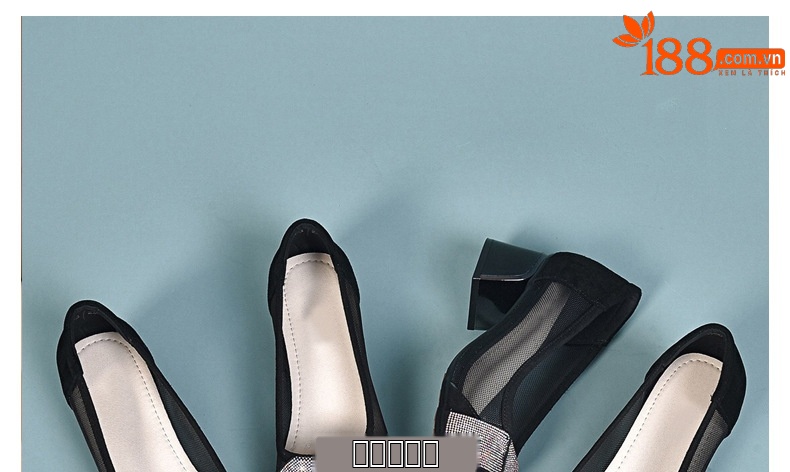 Giày sandal nữ da thật mũi tròn đế mềm gót thô 2.5 cm — Gót đen cao 2.5 cm chi tiết 30