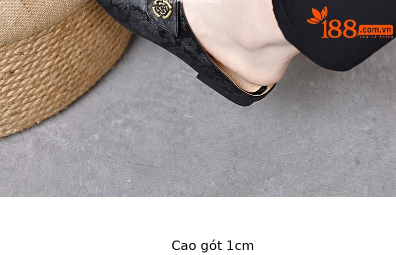 Dép lê nữ da thật mũi kín đế mềm dễ mang — Màu đen chi tiết 7